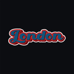 London Hand written typography vector template.