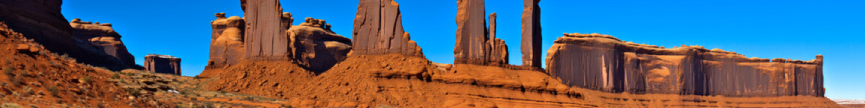 Panoramic view of Monument Valley - Generative AI