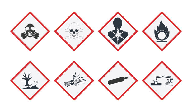 Set of Hazard Symbols. 