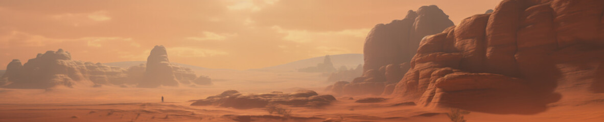 Obraz premium Wadi Rum Protected Area Jordan - Generative AI