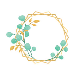 Frame with Green Branches and Foliage Vector Illustration