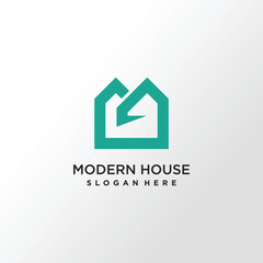 Modern house logo vector with creative modern concept design