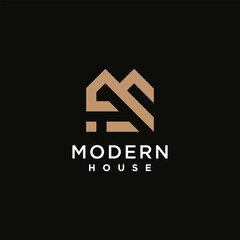Modern house logo vector with creative modern concept design