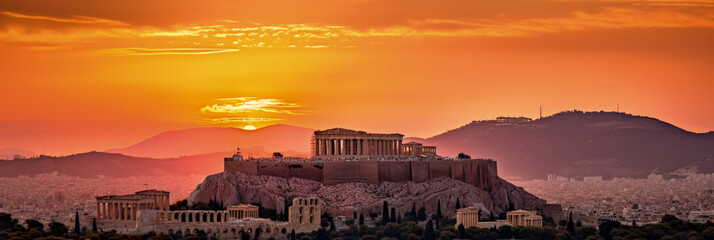 Athens panoramic view Greece - Generative AI - obrazy, fototapety, plakaty
