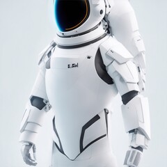 Obraz na płótnie Canvas digital high-tech astronaut in cyberpunk style lines, white background