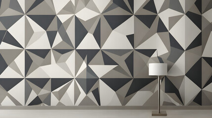  Achieve a modern and stylish look by incorporating abstract geometric pattern wallpaper on the walls.