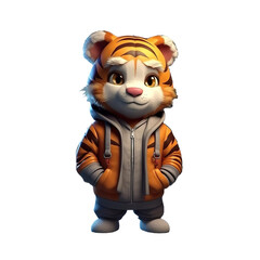 Tiger Cartoon: A Cute and Playful Isolated Illustration IA generative