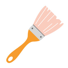 Wide paint brush, cartoon style. Trendy modern vector illustration isolated on white background, hand drawn, flat design