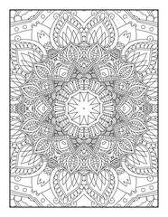 Mandala Coloring Pages For Kids. Mandala Coloring Pages for Adults. Vintage decorative elements. Mandala flower for adult coloring book. Vector illustration. Coloring Page. Flower. Black and white.