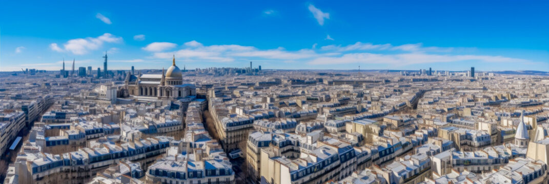 Paris panoramic view France - Generative AI