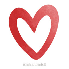 Heart hand drawn isolated on white background  ,vector illustration EPS 10