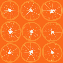 Geometric Orange Slices Seamless Pattern in a Retro Style