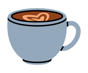Coffee Aromatic Drink Poured in Cup Vector Illustration