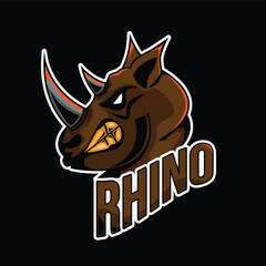 rhino head vector for your team sport