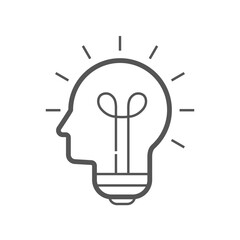 Icon for idea, conclusion, enterprising, visionary, consideration, opinion, thought, suggestion. Brainstorming outline icon. EPS 10