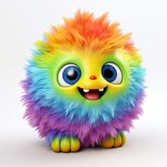 Fototapeta premium Cute Cartoon Fluffy Creature