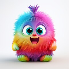 Fototapeta premium Cute Cartoon Fluffy Creature