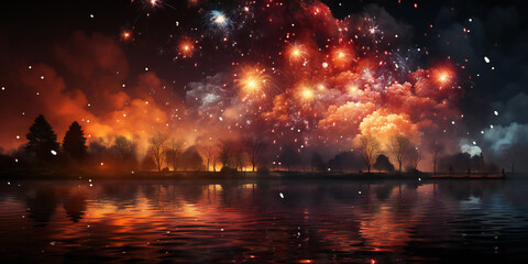 fireworks at night background