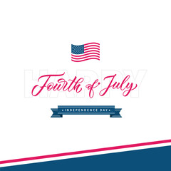 Fourth of July USA Independence day banner design. 4th July celebration banner, poster, card. Independence day United States Of America banner template.