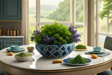 herbs in a pot generated by ai