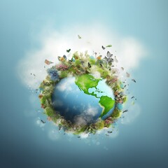 Fototapeta premium Preserving Nature's Harmony: The Ecology Earth. Generative AI