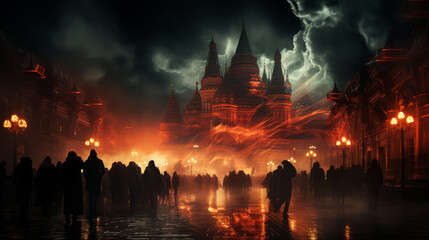 Fototapeta premium Moscow on fire.