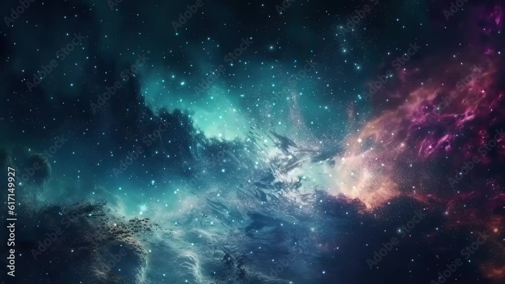 Wall mural galaxy and nebula. abstract space background. endless universe with stars and galaxies in outer spac