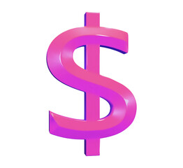 3d neon dollar sign. Vector illustration on isolated background.