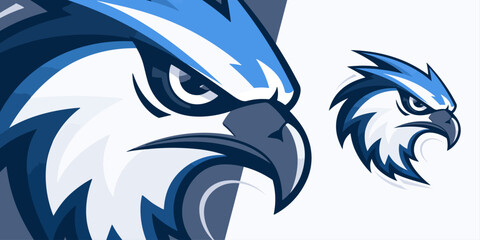 Blue Falcon Logo: Dynamic Vector Graphic for Elite Sport and E-Sport Teams