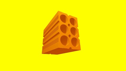 Brick used for construction of houses, walls and buildings