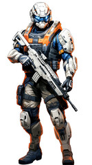 Soldier in military outfit, First person shooter concept, Fps game cover art.