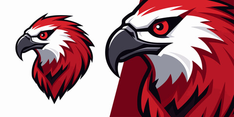 Illustrative Red Falcon Logo: Empowering Vector Art for Inspiring Sports and E-Sports