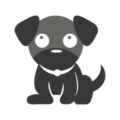 Cute black vector dog Illustration