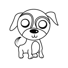 Dog outline. Pet vector illustration. Vector puppy white background 