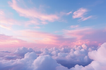 Clouds in the sky, aerial blue and pink clouds sky texture in the sky gradient - obrazy, fototapety, plakaty