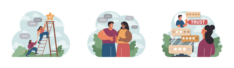 Company credibility set. Brand reputation based on customer loyalty