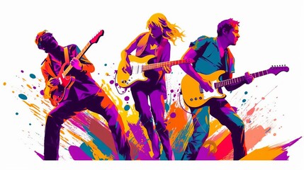 illustration of a rock band 