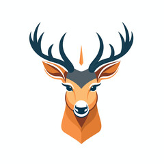 Forest deers. 2d vector illustration in cartoon. doodle style
