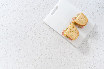 Ham, Cucumber, and Sprout Sandwich