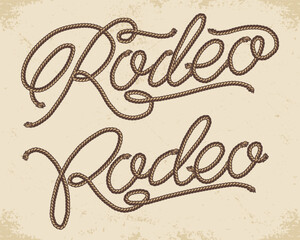 Rodeo rope vintage lettering colorful © DGIM studio