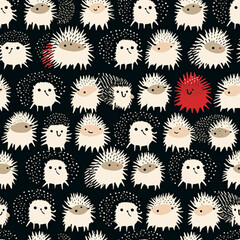 A Continuous Repeating Tile Pattern of Minimal Hedgehogs Design | Generative AI