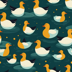 A Continuous Repeating Tile Pattern of Minimal Ducks Design | Generative AI