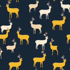 A Continuous Repeating Tile Pattern of Minimal Deer Design | Generative AI