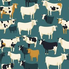 A Continuous Repeating Tile Pattern of Minimal Cows Design | Generative AI