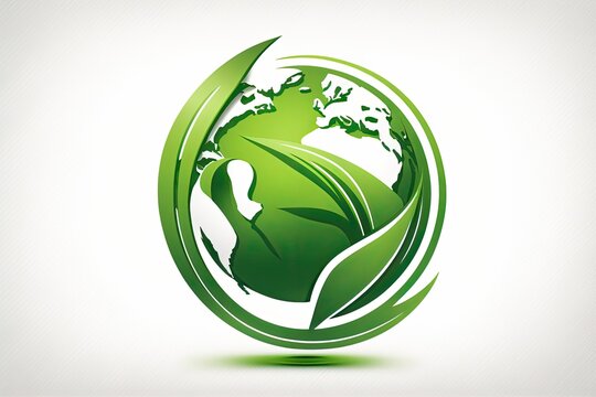 green leaf with the earth in the center, representing eco-friendliness and sustainability. Generative AI
