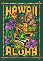 Aloha Hawaii islands colorful sticker