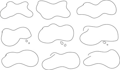 Set of hand-drawn speech bubbles, hand-drawn chat doodles