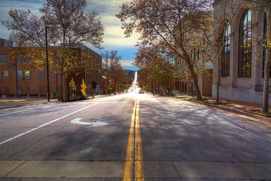 Madison Street Looking Southwest.   A magnificent view of Jefferson City looking down Madison street as it disappears into the horizon.