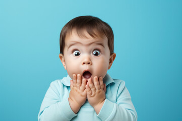 Cute little kid look surprised ai generated