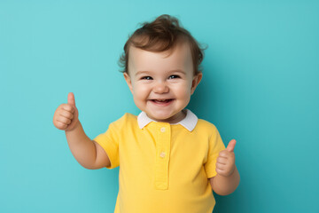 Happy kid thumbs up ai generated